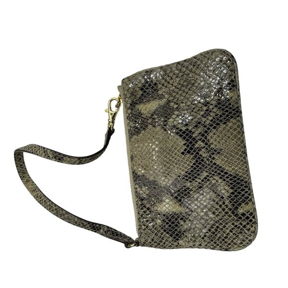 Michael Kors Leather Wristlet with Snake Skin Print - Picture 4 of 11